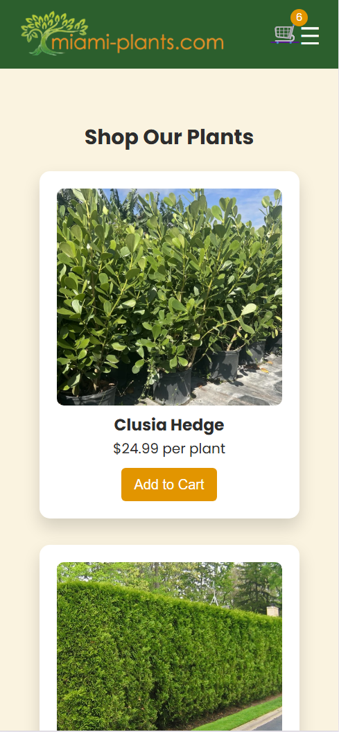 Miami Plants Mobile View